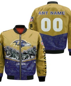 Baltimore Ravens Legends Champions Team NFL America Football Gift With Custom Name Number For Ravens Fans Bomber Jacket