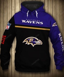Baltimore Ravens Logo 3D Hoodie Zip Hoodie 04