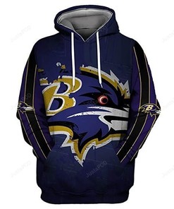 Baltimore Ravens Logo 3D Hoodie Zip Hoodie