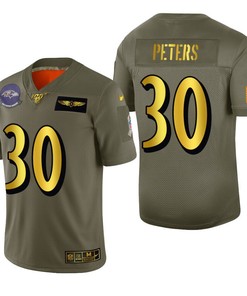 Baltimore Ravens Marcus Peters 2019 Salute To Service Nfl 100 Mens Jersey Metallic