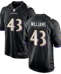 Baltimore Ravens Marcus Williams 43 Alternate Game Jersey - Black Jersey