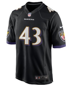 Baltimore Ravens Marcus Williams 43 Alternate Game Jersey - Black Jersey