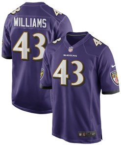 Baltimore Ravens Marcus Williams 43 Game Jersey - Purple Jersey