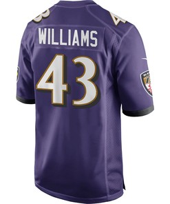 Baltimore Ravens Marcus Williams 43 Game Jersey - Purple Jersey