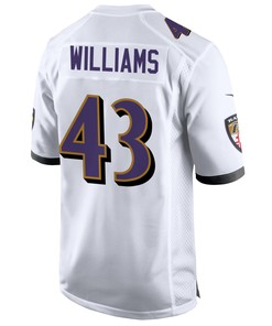 Baltimore Ravens Marcus Williams 43 Game Jersey - White Jersey