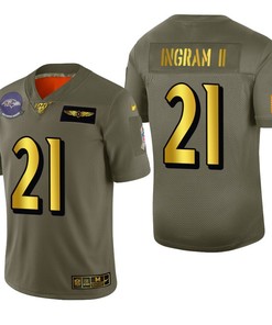 Baltimore Ravens Mark Ingram 2019 Salute To Service Nfl 100 Mens Jersey Metallic