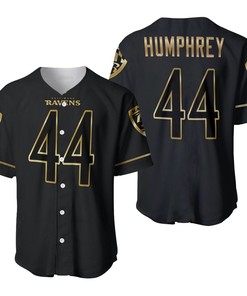 Baltimore Ravens Marlon Humphrey #44 Nfl Great Player Black Golden Brandedition Vapor 3d Designed Allover Gift For Baltimore Fans Baseball Jersey