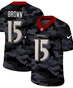 Baltimore Ravens Marquise Brown #15 Nfl 2020 Camo Black Jersey
