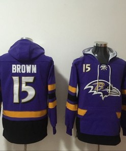 Baltimore Ravens Marquise Brown #15 Nfl 2020 Navy Hoodie Jersey