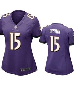 Baltimore Ravens Marquise Brown 2019 Nfl Draft Purple Game Womens Jersey