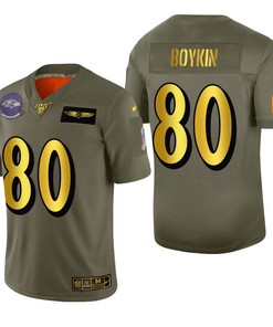 Baltimore Ravens Miles Boykin 2019 Salute To Service Nfl 100 Mens Jersey Metallic