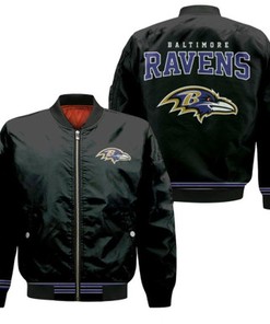 Baltimore Ravens NFL American Football Team Logo Black Gift For Ravens Fans Bomber Jacket