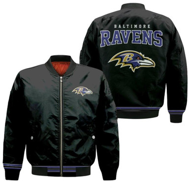 Baltimore Ravens NFL American Football Team Logo Black Gift For Ravens Fans Bomber Jacket