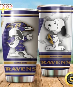 Baltimore Ravens NFL Snoopy Football Teams Big Logo Gift For Fan Travel Tumbler