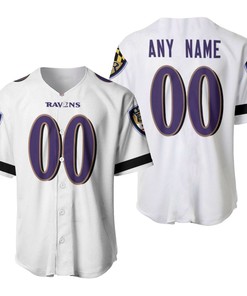 Baltimore Ravens Nfl American Team White 100th Season 3d Designed Allover Custom Gift For Baltimore Fans Baseball Jersey