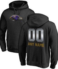 Baltimore Ravens Nfl Pro Line By Branded Personalized Midnight Mascot Pullover Hoodie - Black