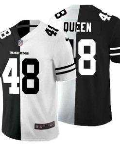 Baltimore Ravens Patrick Queen #48 Nfl 2020 Black And White Jersey