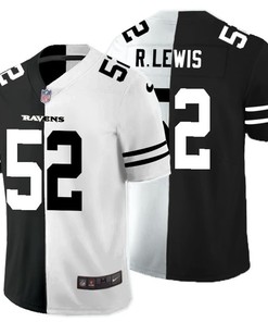 Baltimore Ravens Ray Lewis #52 Nfl 2020 Black And White Jersey