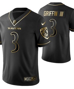 Baltimore Ravens Robert Griffin Iii 3 2021 Nfl Golden Brandedition Black Jersey Gift For Ravens Fans