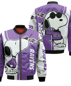 Baltimore Ravens Snoopy Lover 3D Printed Bomber Jacket Model 491