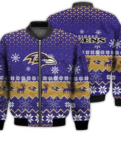 Baltimore Ravens Sports Football American Ugly Christmas Sweater Gifts Unisex 3D Bomber Jacket