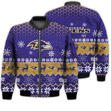Baltimore Ravens Sports Football American Ugly Christmas Sweater Gifts Unisex 3D Bomber Jacket