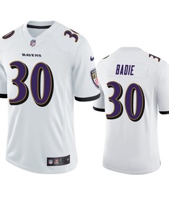 Baltimore Ravens Tyler Badie 30 White Vapor Limited Jersey