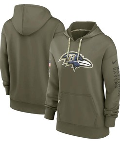 Baltimore Ravens Women's 2022 Salute To Service Performance Pullover Hoodie - Olive