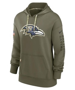 Baltimore Ravens Women's 2022 Salute To Service Performance Pullover Hoodie - Olive