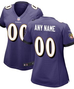 Baltimore Ravens Womens Custom Game Jersey Purple Custom Jerseys Nfl