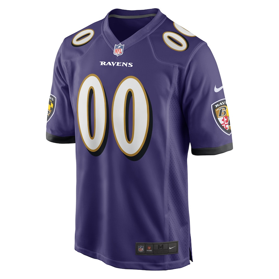 Baltimore Ravens Youth Custom 00 Game Jersey - Purple