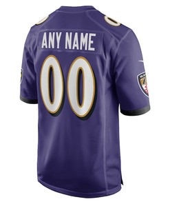 Baltimore Ravens Youth Custom 00 Game Jersey - Purple