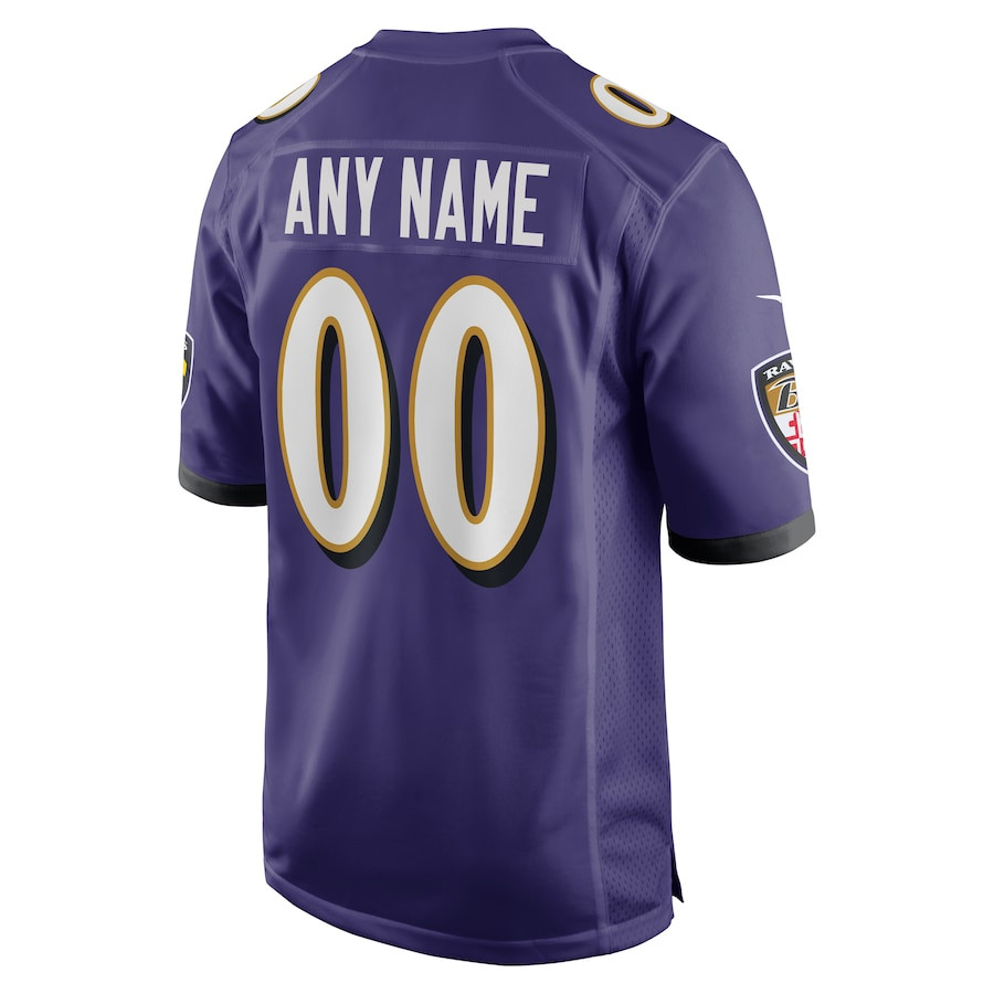 Baltimore Ravens Youth Custom 00 Game Jersey - Purple