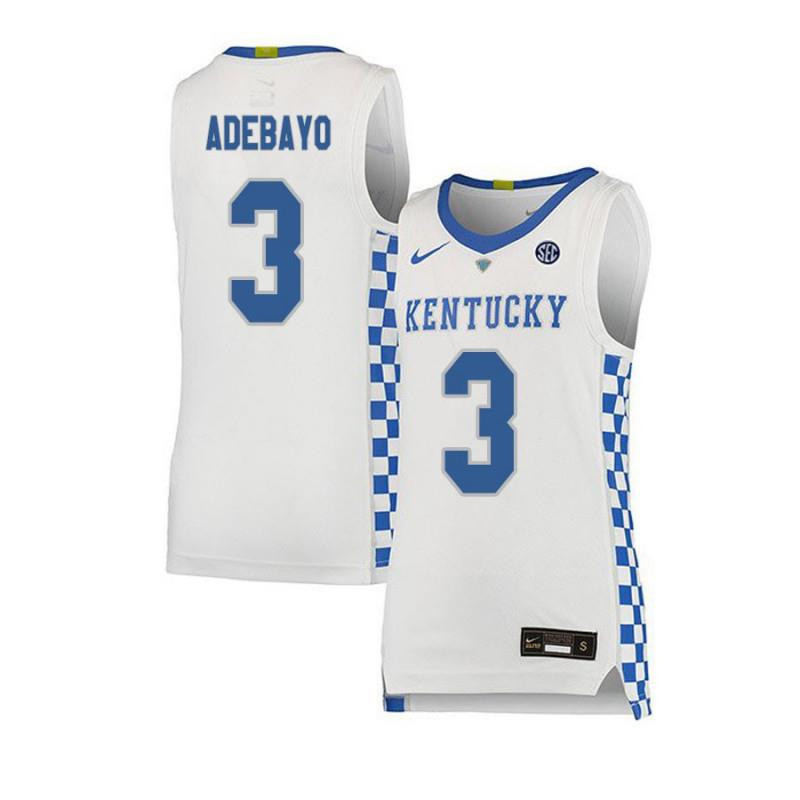 Bam Adebayo 3 Kentucky Wildcats Basketball Elite Men Jersey - White