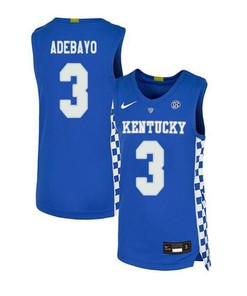 Bam Adebayo 3 Kentucky Wildcats Elite Basketball Men Jersey - Royal Blue
