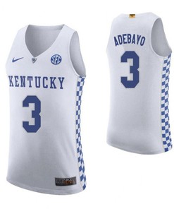 Bam Adebayo 3 Kentucky Wildcats Elite Basketball Road Men Jersey - White