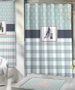 Barrel Racing Shower Curtain Personalized for Horse Lover's Bathroom Decor