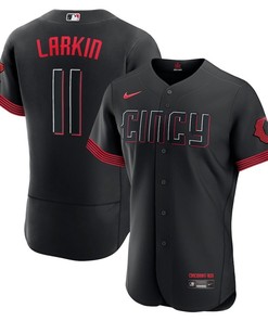 Barry Larkin 11 Cincinnati Reds 2023 City Connect Player Elite Jersey - Black
