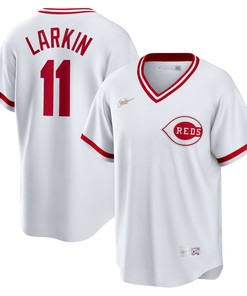 Barry Larkin Cincinnati Reds Home Cooperstown Collection Player Jersey - White Mlb