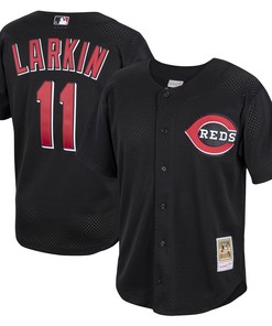 Barry Larkin Cincinnati Reds Mitchell & Ness Cooperstown Collection Batting Practice Jersey - Black Mlb