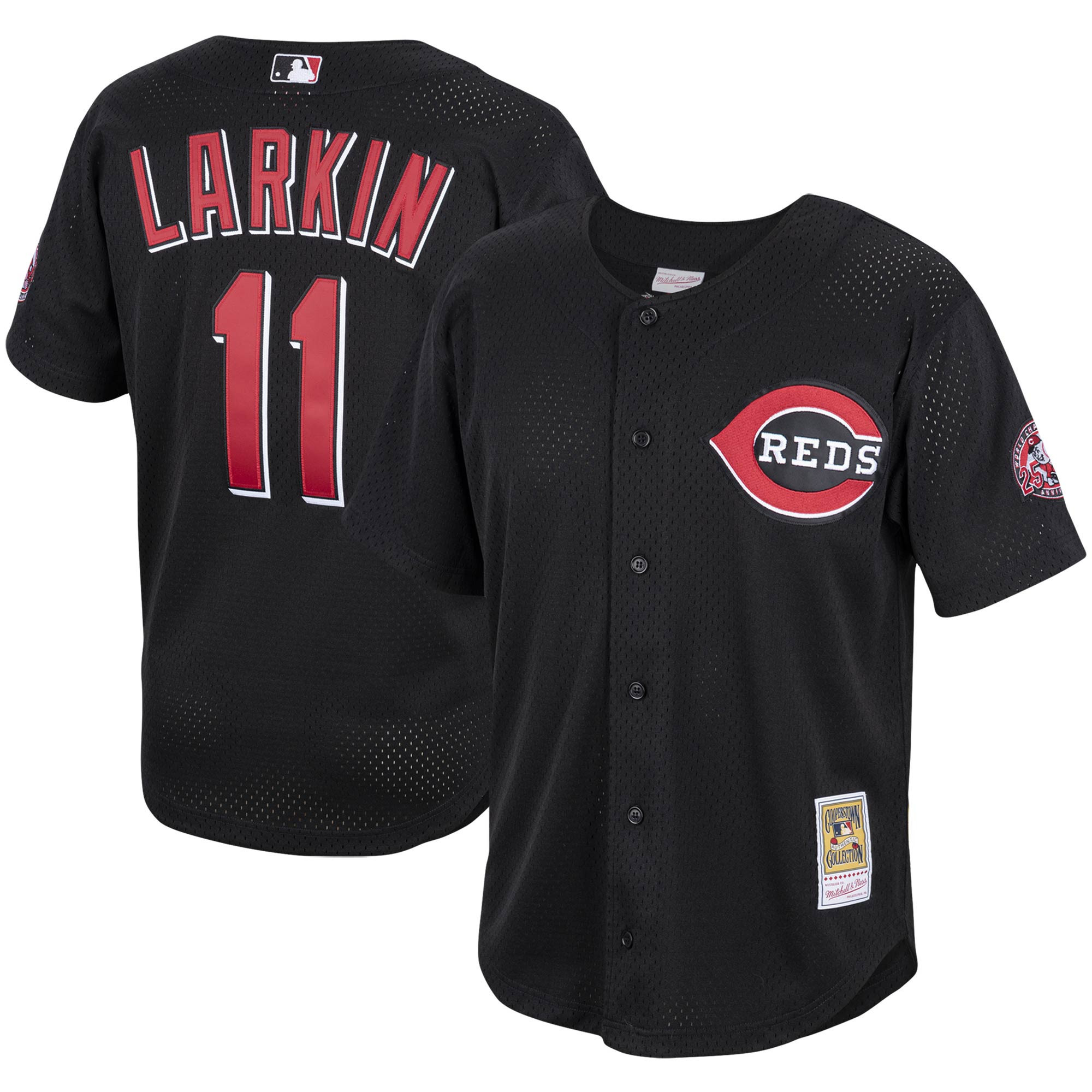 Barry Larkin Cincinnati Reds Mitchell & Ness Cooperstown Collection Batting Practice Jersey - Black Mlb