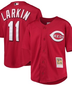 Barry Larkin Cincinnati Reds Mitchell & Ness Cooperstown Collection Mesh Batting Practice Jersey - Red Mlb