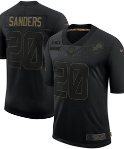 Barry Sanders Detroit Lions 2020 Salute To Service Retired Limited Jersey - Black