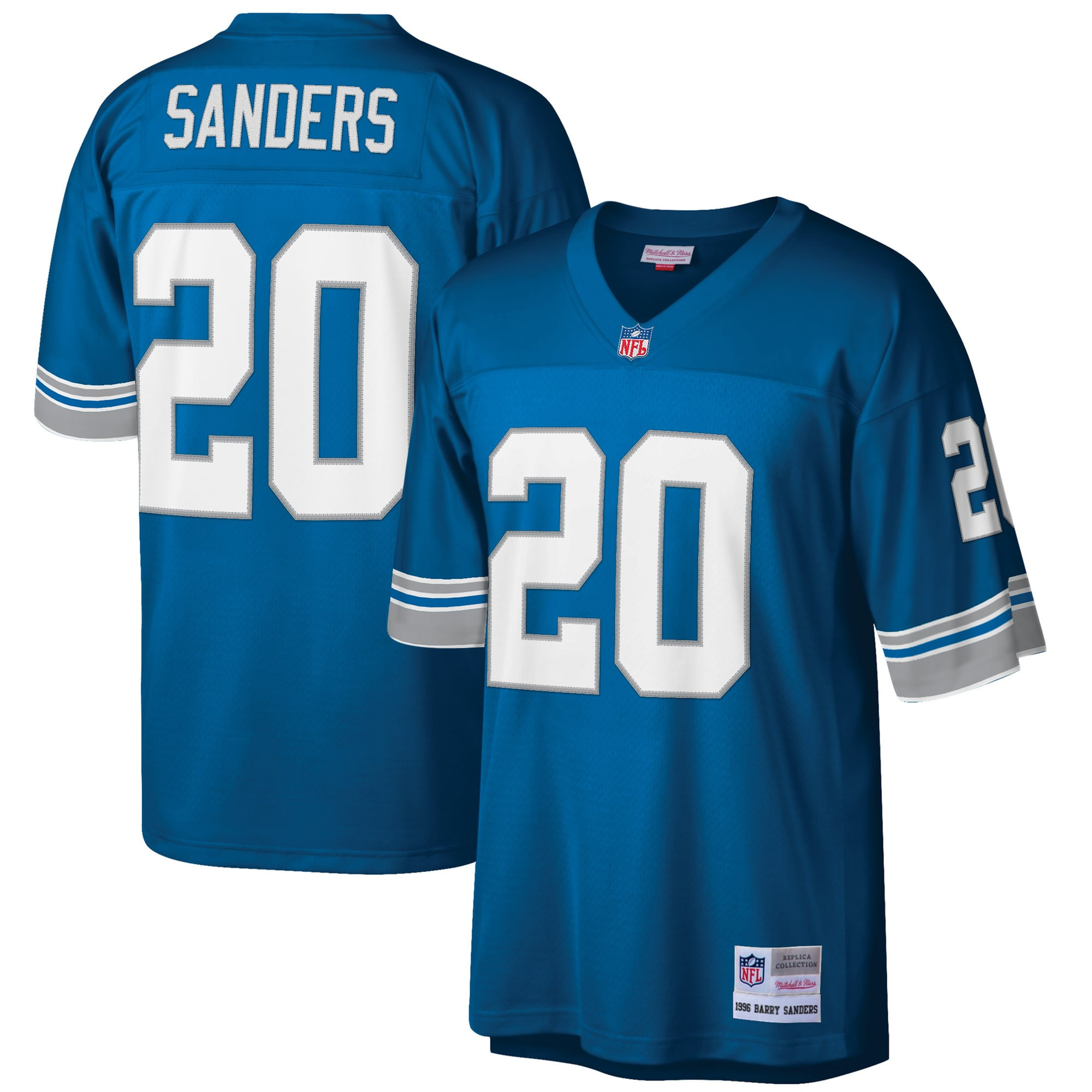 Barry Sanders Detroit Lions Mitchell & Ness Big & Tall 1996 Retired Player Replica Jersey - Blue Nfl