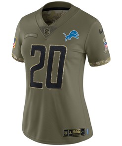 Barry Sanders Detroit Lions Women's 2022 Salute To Service Retired Player Limited Jersey - Olive
