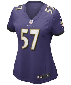 Bart Scott 57 Baltimore Ravens Women's Game Retired Player Jersey - Purple