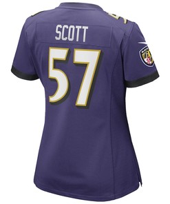 Bart Scott 57 Baltimore Ravens Women's Game Retired Player Jersey - Purple