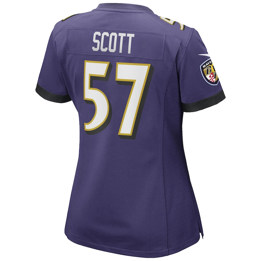 Bart Scott 57 Baltimore Ravens Women's Game Retired Player Jersey - Purple