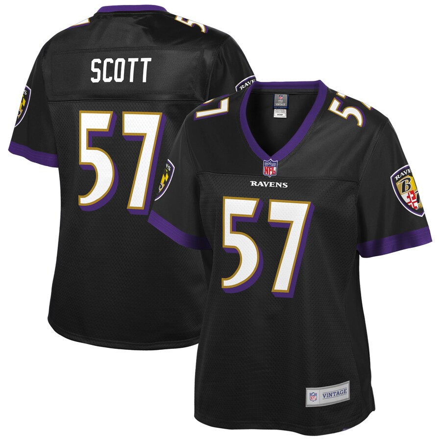 Bart Scott Baltimore Ravens Nfl Pro Line Womens Retired Player Jersey - Black