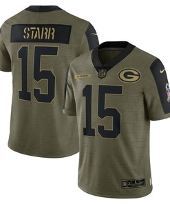 Bart Starr Green Bay Packers 2021 Salute To Service Retired Player Limited Jersey - Olive Nfl
